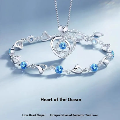 Vinatage Beating Heart Necklace Love Heart Ocean Heart